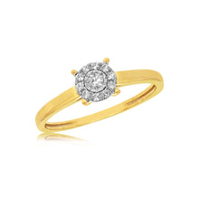 Load image into Gallery viewer, 9ct Yellow Gold Diamond Ring
