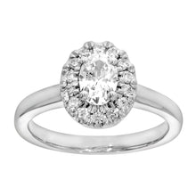 Load image into Gallery viewer, 9ct White Gold 1 Carat Diamond Ring with Oval Centre Diamond