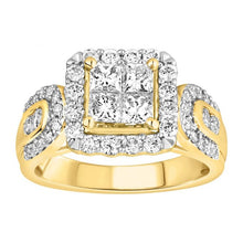 Load image into Gallery viewer, 9ct Yellow Gold 2 Carat Diamond Dress Ring