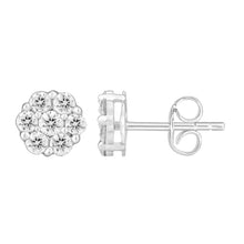 Load image into Gallery viewer, 9ct White Gold 1/2 Carat Diamond Stud Earrings