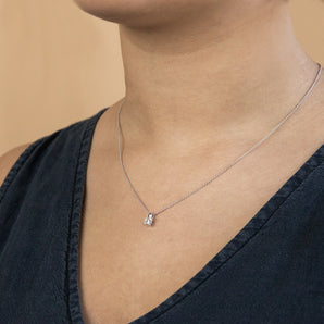 9ct White Gold 1/5 Carat Diamond Pendant on 45cm Chain