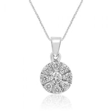 Load image into Gallery viewer, Luminesce Lab Grown 9ct White Gold 0.15 Carat Diamond Pendant with 9 Diamonds