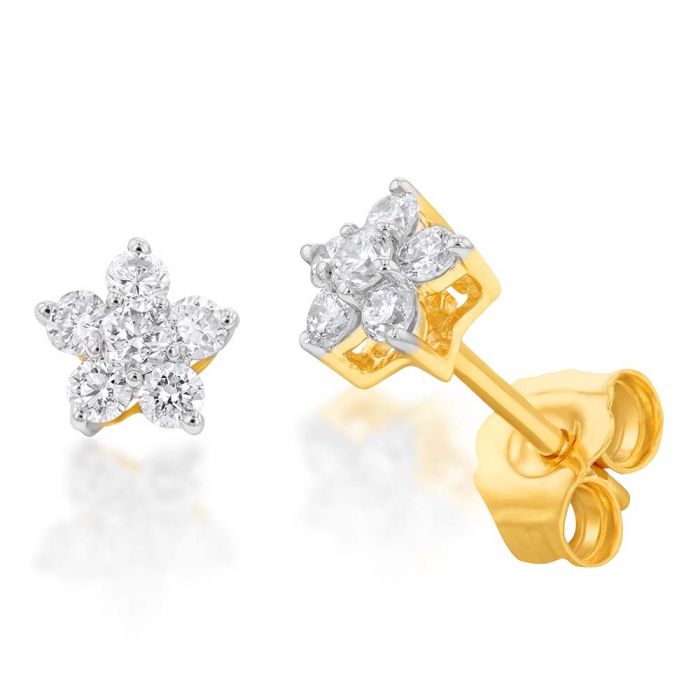Luminesce Lab Grown Diamond 1/4 Carat Diamond Earrings in 9ct Yellow Gold