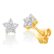 Load image into Gallery viewer, Luminesce Lab Grown Diamond 1/4 Carat Diamond Earrings in 9ct Yellow Gold