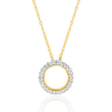 Load image into Gallery viewer, Luminesce Lab Grown 9ct Yellow Gold 0.10 Carat Diamond Circle of Life Pendant