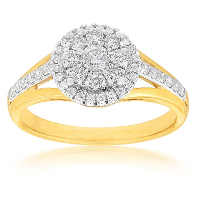 9ct Yellow Gold 1/2 Carat Diamond Ring