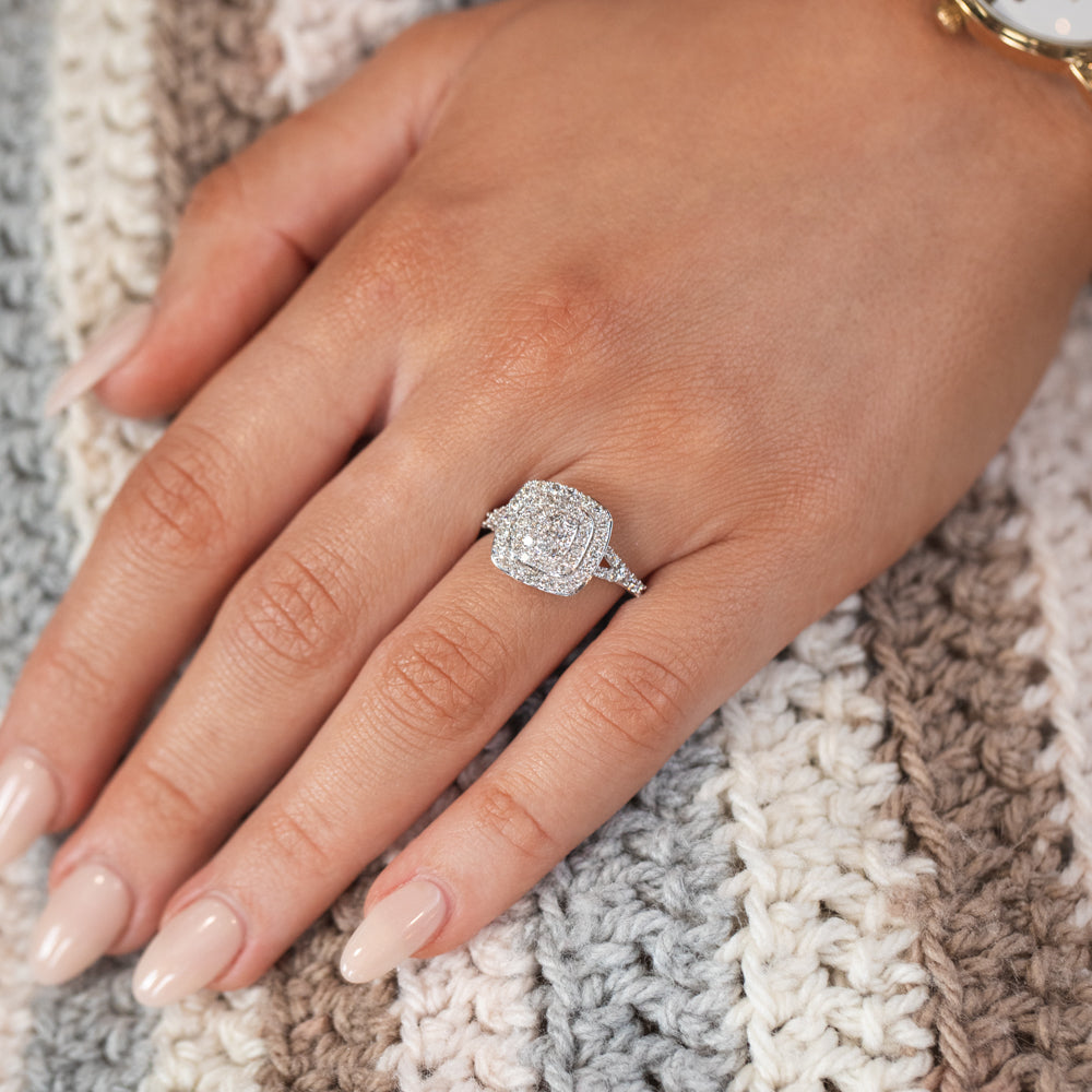 9ct white gold 1ct diamond ring Clearance