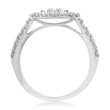 Load image into Gallery viewer, 9ct White Gold 1 Carat Diamond Round Shape Cluster  Ring