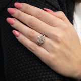 9ct White Gold 1 Carat Diamond Round Shape Cluster  Ring