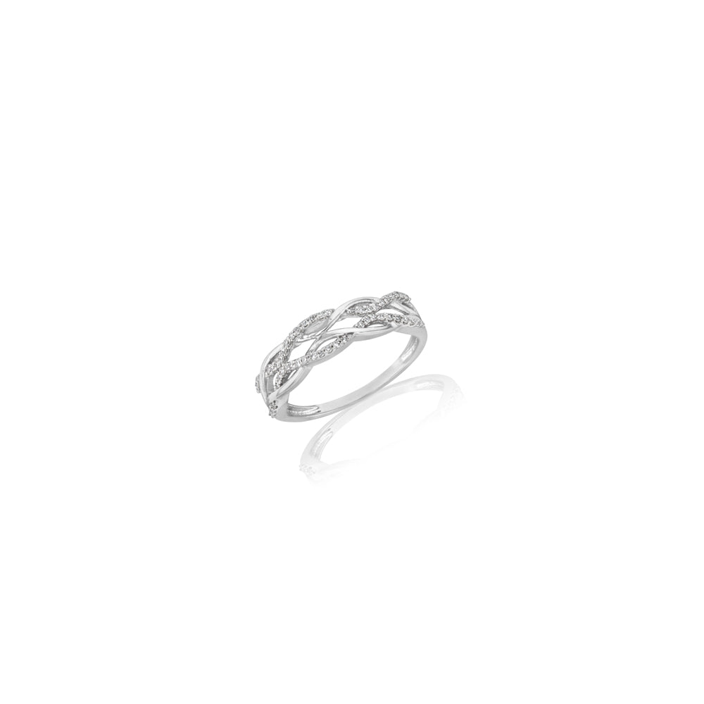 Diamond Double Infinity Ring in 9ct White Gold