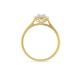 0.25ct Baguette & Round Duchess Halo Ring in 9ct Gold