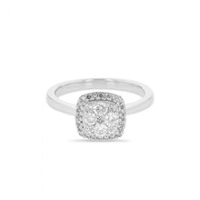 Load image into Gallery viewer, 1/2 Carat Diamond Halo Ring in 9ct White Gold
