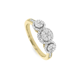 Diamond Blossom Trilogy Ring in 9ct Gold