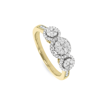 Diamond Blossom Trilogy Ring in 9ct Gold