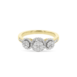 Diamond Blossom Trilogy Ring in 9ct Gold