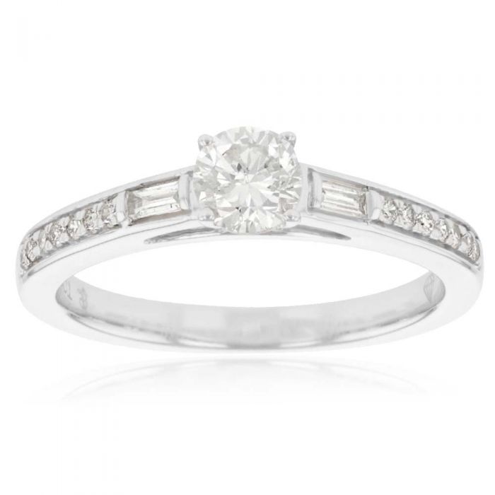 0.60ct Diamond Solitaire Ring in 9ct White Gold