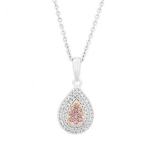 Load image into Gallery viewer, Pink &amp; White Diamond Pear Pendant