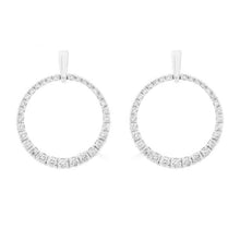 Load image into Gallery viewer, 1/2 Carat Diamond Circle Earrings in White Gold