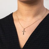 9ct Yellow Gold Diamond Cross Pendant