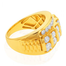 Load image into Gallery viewer, 9ct Yellow Gold 3 Carat Diamond Mens Ring