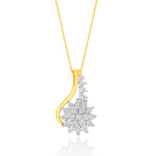 Load image into Gallery viewer, 9ct Yellow Gold Diamond Pendant with 23 Diamonds on 45cm Chain