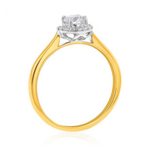 Load image into Gallery viewer, Luminesce Lab Grown 18ct Yellow Gold 0.70 Carat Diamond Halo Ring