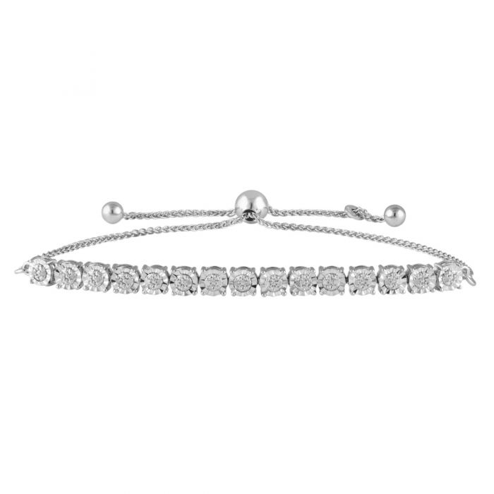 Silver slider tennis bracelet Clearance