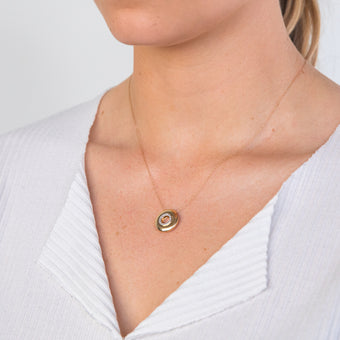 9ct Yellow and White Gold Diamond Pendant