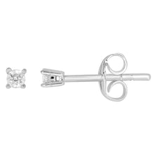 Load image into Gallery viewer, 9ct White Gold 0.05 Carat Brilliant Cut Diamond Stud Earrings