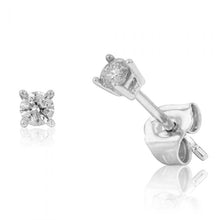 Load image into Gallery viewer, 9ct White Gold 1/6 Carat Diamond Stud Earrings