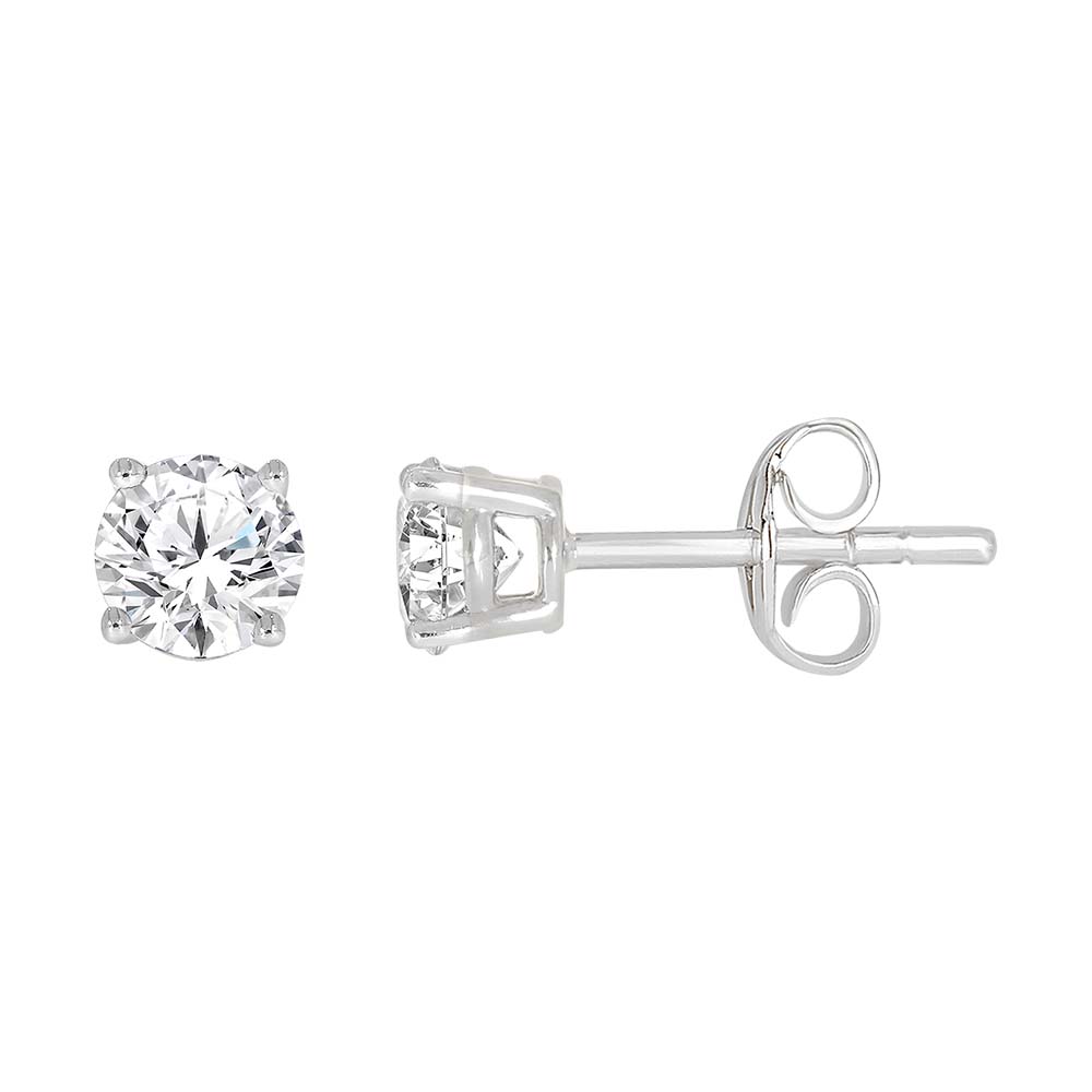 9ct White Gold 1/2 Carat Diamond Stud Earrings