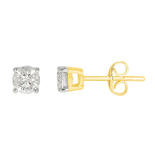 Load image into Gallery viewer, 9ct Yellow Gold 3/4 Carat Diamond Stud