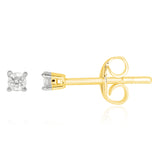 9ct Yellow Gold 0.05 Carat Diamond Stud Earrings