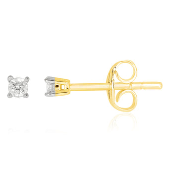 9ct Yellow Gold 0.05 Carat Diamond Stud Earrings