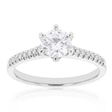 18ct White Gold 0.80 Carat Solitaire with 0.70 Carat Certified Centre Diamond