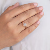 10ct Rose Gold 15PT Diamond Ring with Natural Enhanced Pink Sapphire Accent