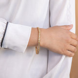Gold Plated Sterling Silver 1/2 Carat Diamond Tennis Bracelet 19.5CM