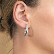 Load image into Gallery viewer, Sterling Silver 1 Carat Diamond Hoop Earrings