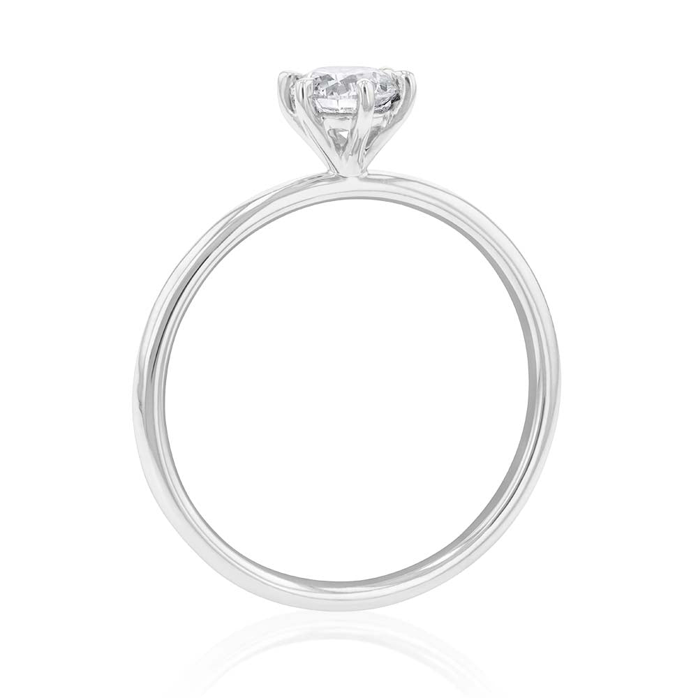 18ct White Gold Solitaire Ring with 0.50 Carat GI SI Certified Diamond