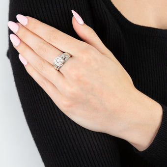 1/2 Carat Diamond Dress Ring with 49 Diamonds in Sterling Silver