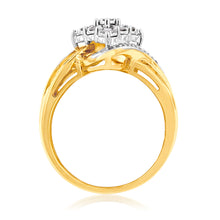 Load image into Gallery viewer, Gold Plated Silver 1/2 Carat  Diamond Ring