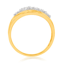 Load image into Gallery viewer, 9ct Yellow Gold Diamond Ring with 8 Brilliant Diamonds