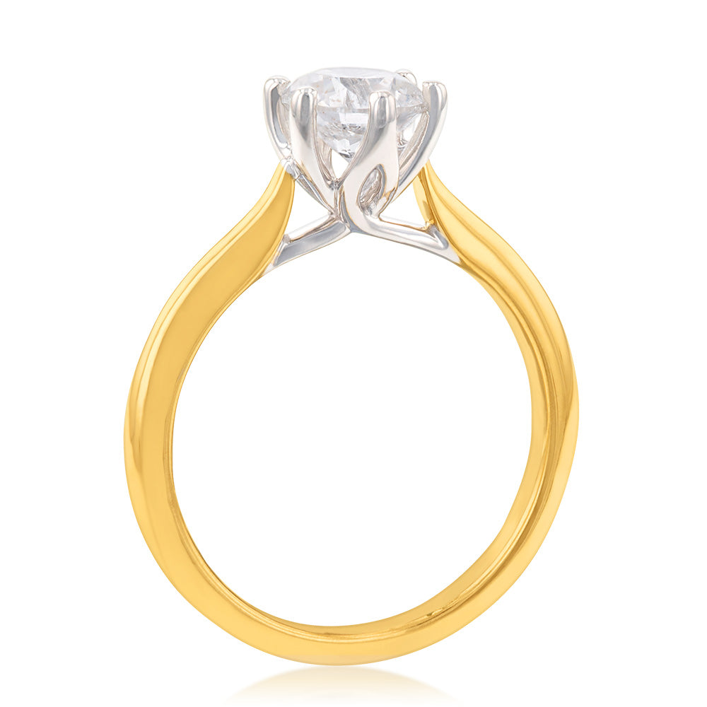 18ct Yellow Gold Approximately 1 Carat Diamond Solitaire Ring