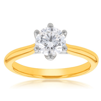 18ct Yellow Gold 1 Carat Diamond Solitaire Ring