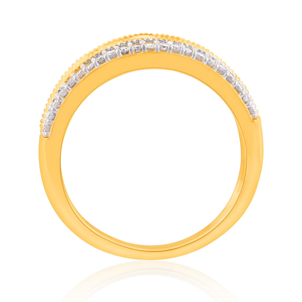 14ct Gold Plated Sterling Silver1 Carat Diamond Ring with Australian Diamonds