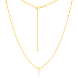 14ct Gold Plated Sterling Silver 1/10 Carat Diamond Pendant on Adjustable 60cm Chain