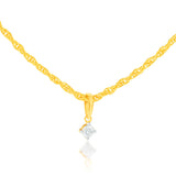 14ct Gold Plated Sterling Silver 1/10 Carat Diamond Pendant on Adjustable 60cm Chain