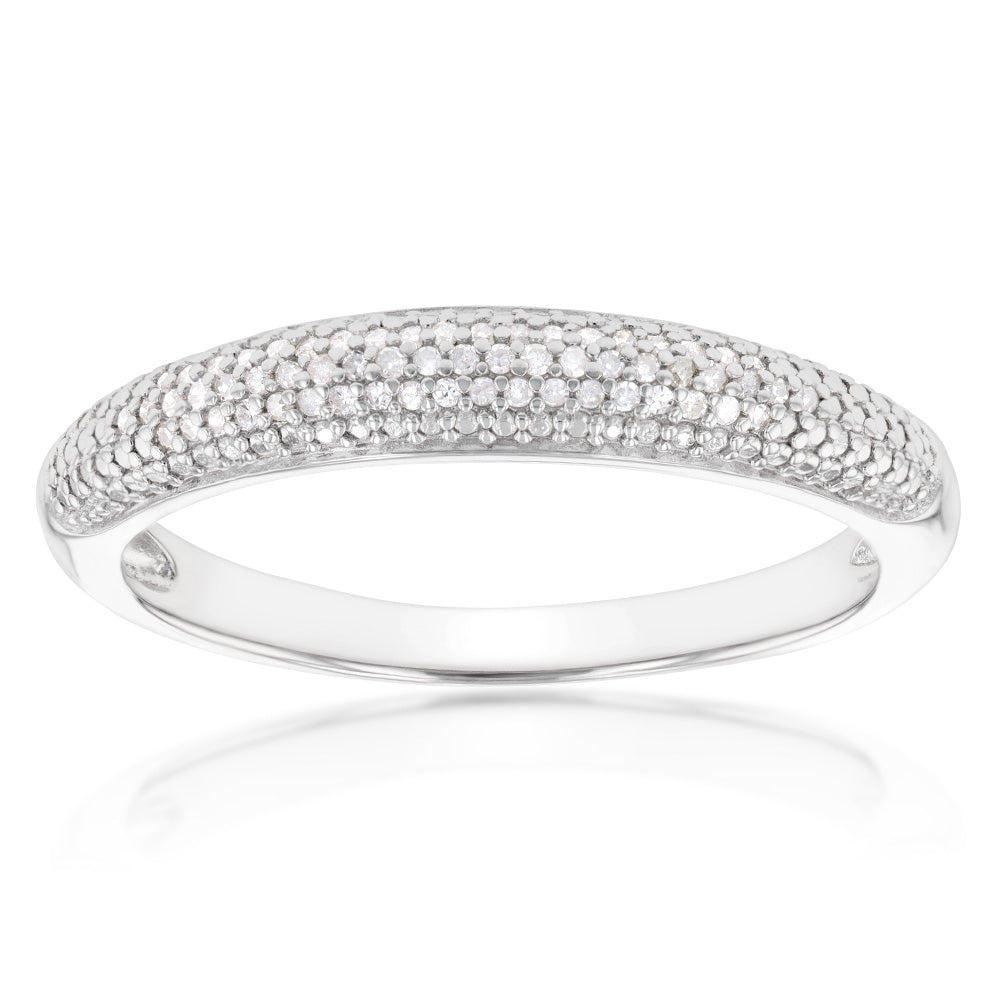 Sterling silver shop pave ring