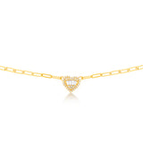 14ct Yellow Gold 1/2 Carat Diamond Heart Pendant On 41cm Chain