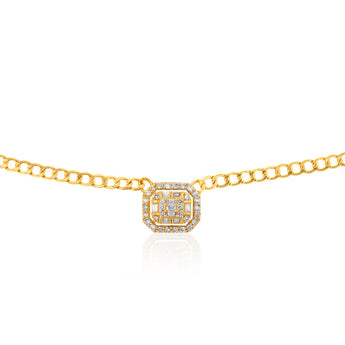 14ct Yellow Gold 1/2 Carat Diamond On 40cm Chain